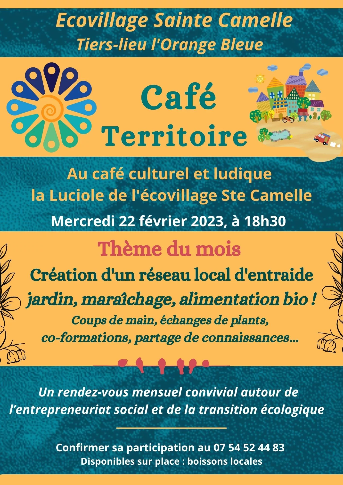 Café "Notre territoire en transition" sur le thème : réseau entraide maraichage, jardin alimentation bio - mercredi 22 février 2023 à 18h30 1 Cafe Territoire Jardin fev 2023
