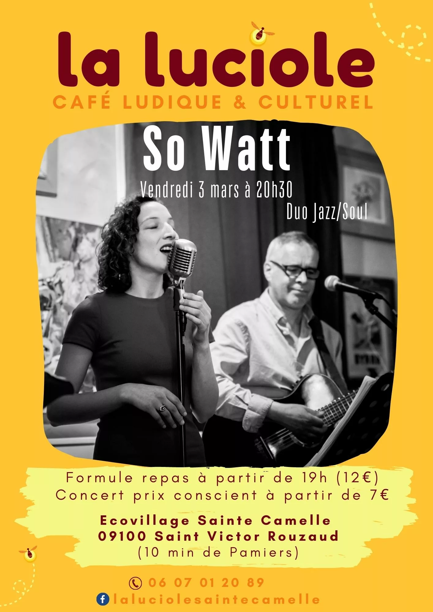 Concert « So Watt » (jazz vocal – soul music) – vendredi 03 mars 2023 à 20h30 1 Flyer So Watt
