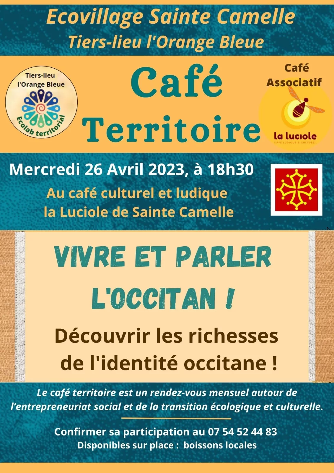 Café "Notre territoire en transition" sur le thème : Vivre et parler l'occitan - mercredi 26 avril 2023 à 18h30 1 Cafe Territoire occitan avril 2023 1
