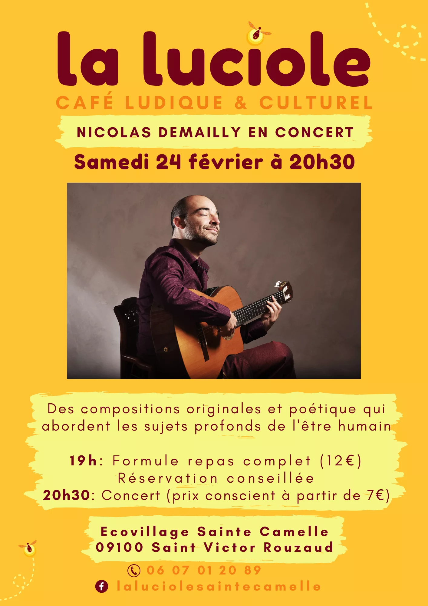 La Luciole - Concert de Nicolas Demailly 1 Nicolas Demailly en concert
