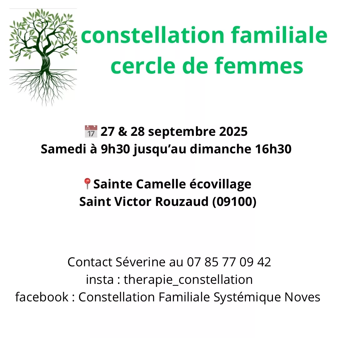 Constellation familiale - Cercle de femmes : 27 et 28 septembre 2025 1 Fly Hair de Vie V2 1