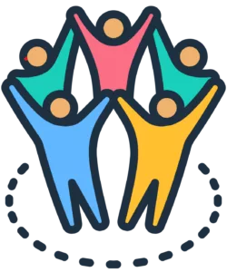 hommes cercle bras leves sans fond